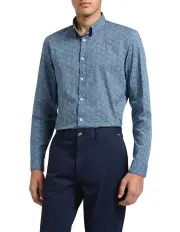 [Marcs] Fantastic Mr Box Smart Shirt in Navy Multi