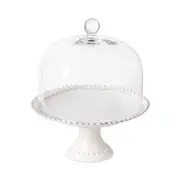 Costa Nova Pearl Footed Cake Plate with Glass Dome, Medium