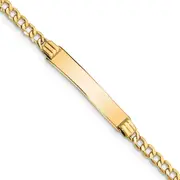 8 Inch 14K Semi-Solid Polished Cuban Id Bracelet