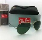 Polarized RAY-BAN Sunglasses LARGE METAL Aviator RB 3025 001/58 62-14 Gold+Green