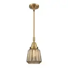 Innovations Chatham 1 Light 9.1" Mini Pendant, BB/MC/Ribbed - 447-1S-BB-G146