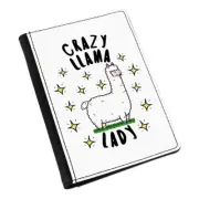 Crazy Llama Lady Stars Passport Holder Cover Case Wallet - Funny Animal