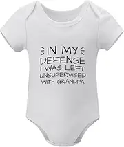 [WOOYONGING] In My Defense I Was Left Unsupervised With Grandpa Going Home Outfit Baby Boy Short Sleeve Baby Girl Romper Outfit