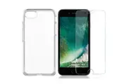 For Apple iPhone 8 PLUS TPU clear case cover and 4H anti-scratch front screen protector