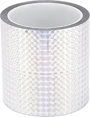 X AUTOHAUX 1 Roll Universal Air-Release Adhesive Pinstripe Tape Holographic Automotive Pinstriping Tape Silver Tone 164.04ft x 3.94In