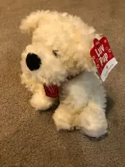 Scottish Terrier PUP PLUSH Stuffed Animal by American Greetings White NWT Heart
