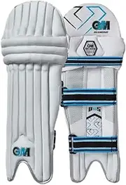 Gunn & Moore GM Cricket Batting Pads, Ben Stokes Diamond, High Density Foam & Reverse Cane, Left or Right Handed, 1 Pair, White