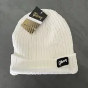 NOS NEW Rare Gibson Guitars Radar Knit Beanie Brimmed Hat Cap - White