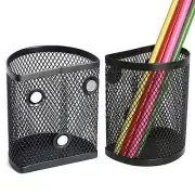 2PCS Magnetic Pencil Holder Metal Mesh Basket Strong Storage Locker Organizer