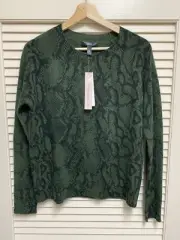Aqua Cashmere B-Lucy Sweater 100% Bloomingdales Exclusive Size Small Black Army