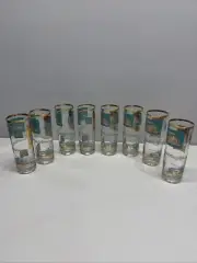 Vintage Set of 8 Libbey Southern Comfort Steamboat Glasses