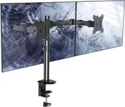 Monitor Stand Laptop Tray Dual Arm Desk Mount Screen Holder Bracket Up to 27''