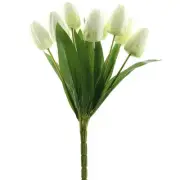 Artificial Tulips Flowers for Wedding Valentines Memorial Graveside - White