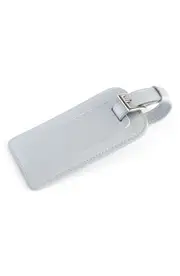 ROYCE New York Leather Luggage Tag in Silver at Nordstrom One Size