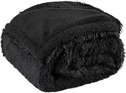 Chicute Dog Blanket with Plush and Faux Fur Provides Comfort for Pet Which Offers Utmost Comfort All Year Round, Black, XS:50 * 70CM