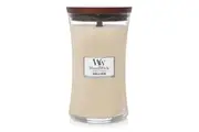 WoodWick Vanilla Bean Scented Crafted Candle Glass Jar Soy Wax w Lid Large