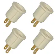 4 PC 110V OUTLET SOCKET PLUG TO STANDARD LIGHT BULB ADAPTOR CONVERTER NEW