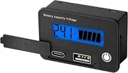 Labymos Two-we Digital Voltage Meter 8-30VDC Battery Capacity Voltage Tester Type-C USB-A Dual Output Voltmeter Digital Display with Low Voltage Alarm Setting and Power Failure Memory Functions