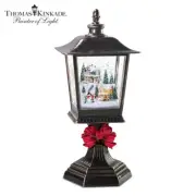 Bradford Thomas Kinkade Musical Christmas Snow Globe Illuminated Lantern 12"