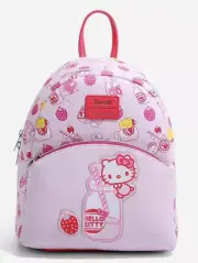 Loungefly Sanrio Hello Kitty Strawberry Milk Mini Backpack NEW with Tags