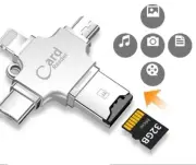 4 in 1 Micro USB C Lightning OTG Micro SD TF Card Reader for iPhone iPad