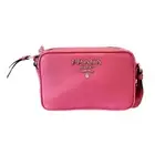 Prada Vitello Phenix Pink Leather Silver Logo Small Camera Crossbody Bag New