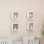 NNEVL Wall Cube Shelves 4 pcs High Gloss White 22x15x22 cm