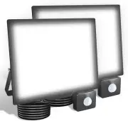 LED Spotlight with Motion Sensor PIR, 2 Pieces, 100 W, 10000 LM LED Outdoor