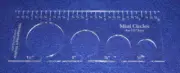 4 Hole Mini-Circle Quilt Template w/Ruler 1/8" Thick - Embroidery- For 1/2" Foot