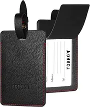 TORRO Leather Luggage Tag – Premium Leather Luggage Label for Suitcases and Travel Bags