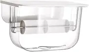 PHENOFICE Paper Roll Holder Wall-Mounted Tissue Box Easy Install White Practical Storage for Home Hotel