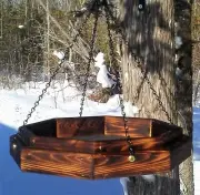 Handmade hanging octagon platform cedar wood bird/squirrel feeder, TBNUP #1LB