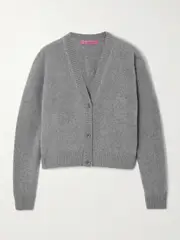 [The Elder Statesman] The Elder Statesman - Tes Cashmere Cardigan - Gray - small small Gray