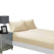 Fabric Fantastic 1000Tc Ultra Soft Fitted Sheet & 2 Pillowcases Set Double Size Bed Sheets