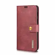 Crazy Horse Texture Horizontal Flip Detachable Magnetic Case for OnePlus 6, with Holder & Card Slots & Wallet (Red)