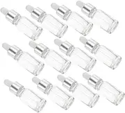 12Pcs Portable Glass Dropper Bottles Essential Oil Bottles with Rings Caps for Travel for Perfume Liquid Blends Aromatherapy