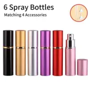 6Pcs Mini Travel Perfume Atomizer Bottle Spray Pump Case Refillable (15ml)