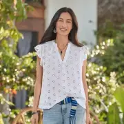 NWT- Sundance | Florina Eyelet Top | Size PXL