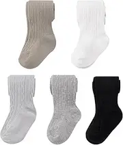 [Looching] 5 Pack Toddler Baby Girls Cable Knit Leggings Basic Ribbed Tights Infant Kids Dress Bottom Top Pants