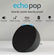 Amazon Echo Pop Full sound compact smart speaker with Alexa Charcoal