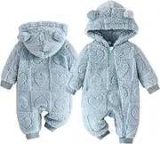 [SEAUR] Newborn Snowsuit Baby Girl Boy Winter Fleece Hooded Jumpsuit Warm Winter Clothes Baby Bear Romper Outfits Thick Outwear