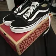 VANS Old Skool Black White, Mens 6.5/Wmns 8.0