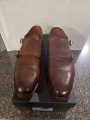 Allen Edmonds St. John's Double Monk Strap Dress Shoe Dark Chili 9.5 B NW Box