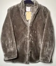 BNWT Cotton Traders Faux Fur Mink Coat Jacket Fully Lined - UK Size 14
