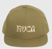 RVCA Fronds Hat Mens Moss Green Snap Back Surf Skate Baseball Cap Surfing