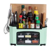 Multifunctional Plastic Shelf Kitchen Supplies Rack Seasoning Box Seasoning Rack Household Knives Tableware Cutlery Storage Box
