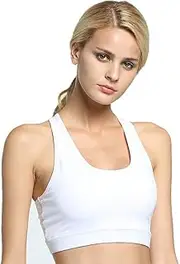 [Tfscloin] Women High Impact Sports Bra Phone Pocket Running Bra Seamless Wirefree Workout Top Vest Activewear