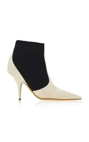[Ferragamo] Fixie Stretch-Knit Suede Ankle Boots