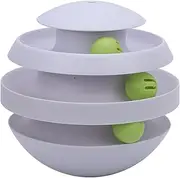 3 Tier Cat Track Toy with 360 Degree Rotating Balls, Cat Toy Roller, Turntable Cat Balls Toys, Indoor Cat Interactive Toy Home (Light Gray)
