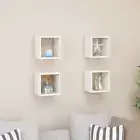 4 Pcs Wall Cube Shelves White Living Room Display Shelf Set Floating Rack Decor